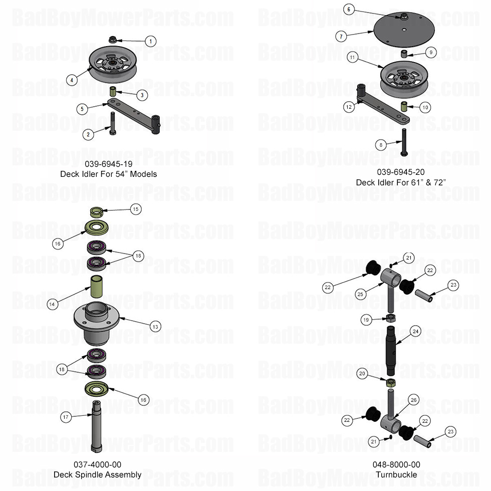 4207 - Bad Boy Mower Parts Lookup > 2025 > Revolt X > Spindle & Deck Idlers